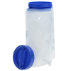 a plastic container with a blue lid