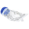 a plastic bottle with a blue cap