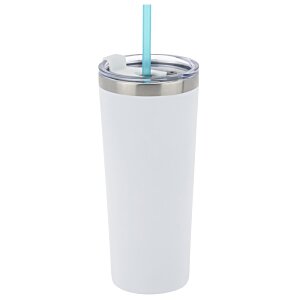 Additional Image 2 - a white cup with a blue straw