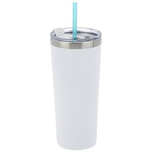 Additional Image 2 - a white cup with a blue straw
