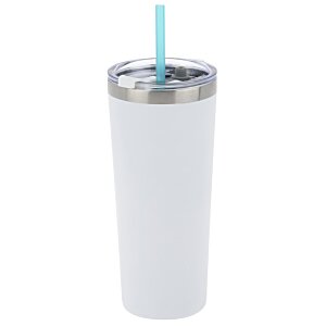 Additional Image 1 - a white cup with a blue straw