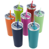 View Image 2 of 4 of Colma Vacuum Tumbler with Straw - 22 oz. - Colors - Full Color