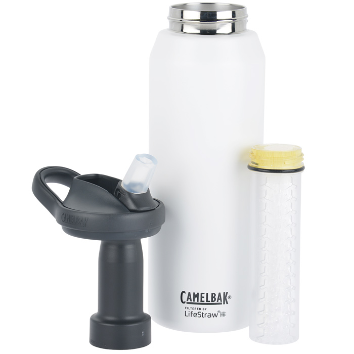 CamelBak 32oz Eddy+ Vacuum Insulated Stainless Steel Water Bottle filtered  by Life Straw - Black