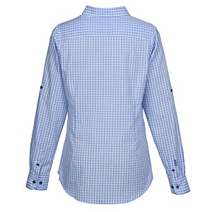 Additional Image 1 - a back view of a blue shirt