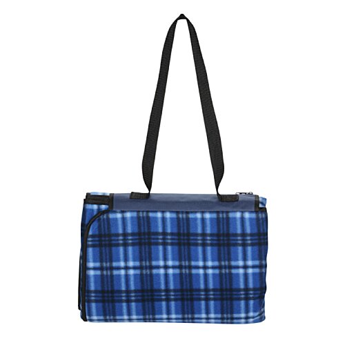 Additional Image 1 - a blue and black plaid bag