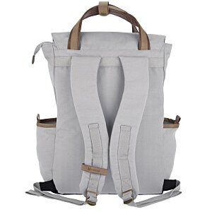 Additional Image 2 - a white backpack with brown straps