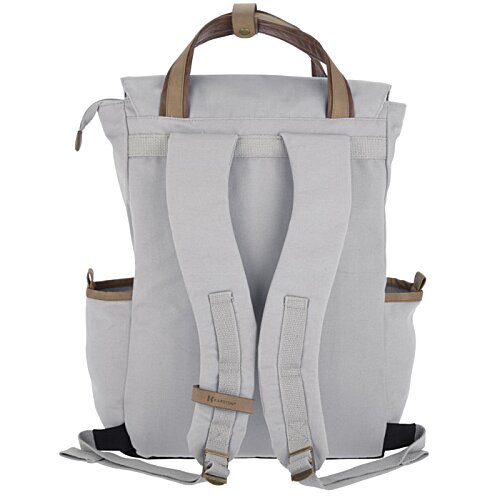 Additional Image 1 - a white backpack with brown straps