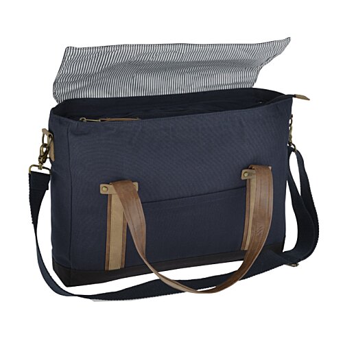 Additional Image 2 - a blue bag with brown straps