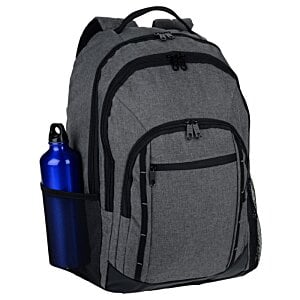 Additional Image 2 - a grey backpack with a blue water bottle