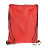 a red backpack with black straps