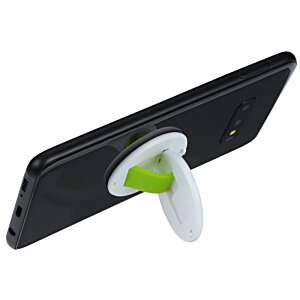 Additional Image 4 - a phone with a green and white stand