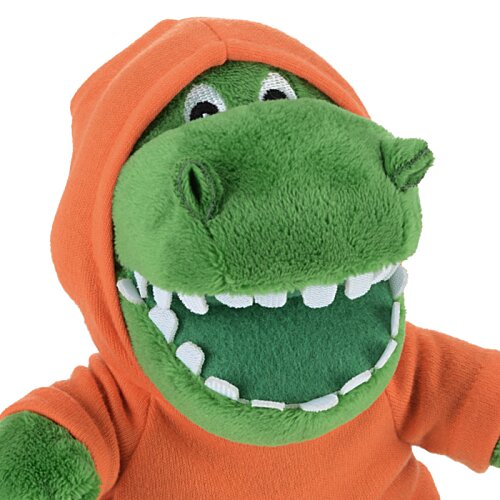 Additional Image 2 - a green dinosaur in orange hoodie