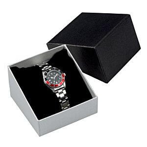 Additional Image 1 - a silver ring in a black box