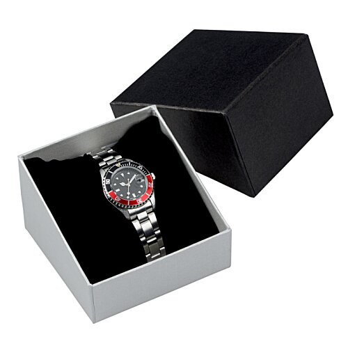 Additional Image 1 - a silver ring in a black box