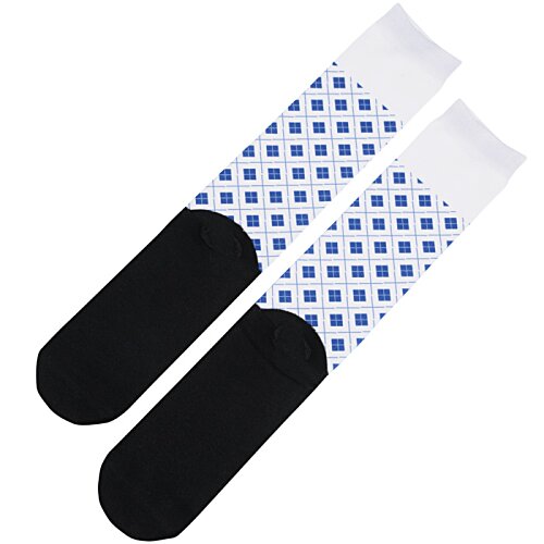 Additional Image 1 - a pair of socks with black and white design