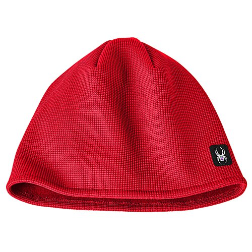 Additional Image 1 - a red beanie with a black patch