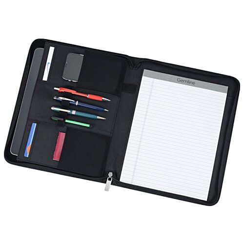 Additional Image 2 - a black case with a white paper and colored pens
