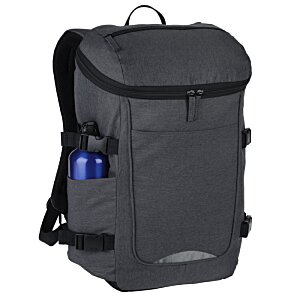 Additional Image 1 - a black backpack with a blue bottle
