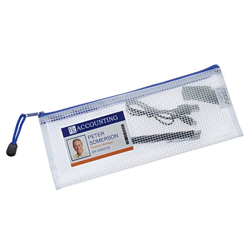 Additional Image 2 - a clear plastic bag with a blue zipper