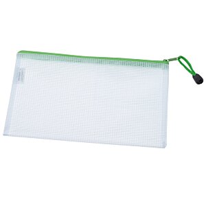 Additional Image 1 - a white zipper bag with green zipper