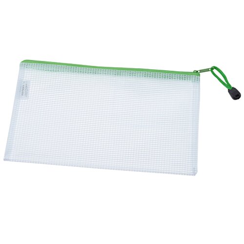 Additional Image 1 - a white zipper bag with green zipper