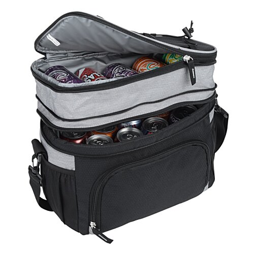 Additional Image 1 - a black and white bag with a zipper