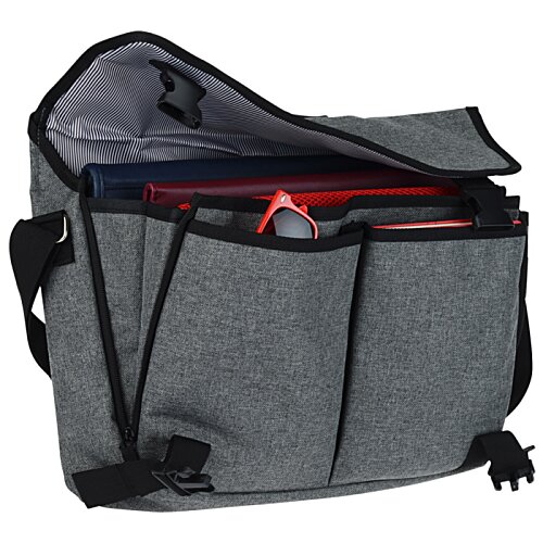 Additional Image 2 - a grey bag with a red and black object
