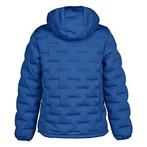 Additional Image 2 - a blue puffer jacket with a hood