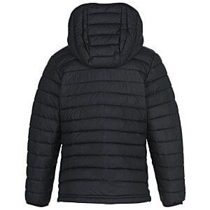 Additional Image 1 - a black puffer jacket with a hood