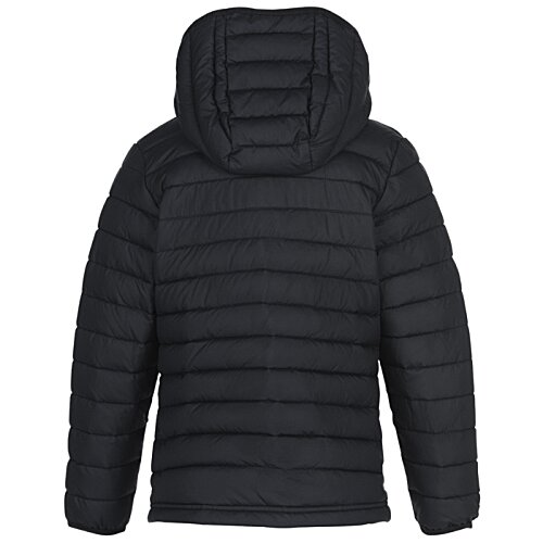 Additional Image 1 - a black puffer jacket with a hood
