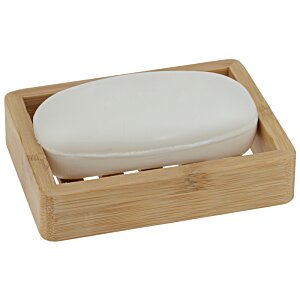 Additional Image 1 - a white soap in a wooden dish