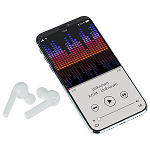 Additional Image 4 - a white and black device with a screen and ear buds