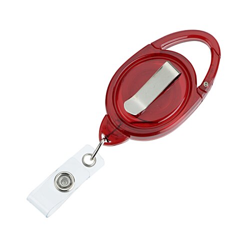 Additional Image 2 - a red and white retractable badge