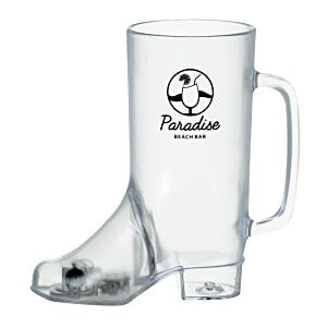Additional Image 1 - a clear glass with a handle and a boot shaped glass