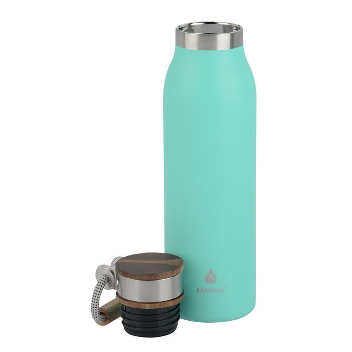 Manna 18 oz. Ascend Stainless Steel Water Bottle w/ Acacia Lid