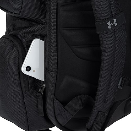 Additional Image 3 - a black backpack with a white phone in it