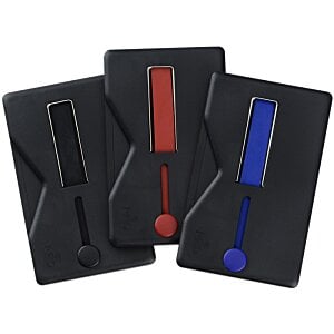 Additional Image 2 - a group of black rectangular objects with red and blue marks