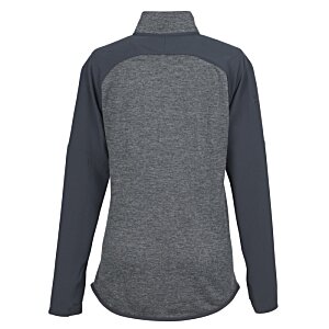 Additional Image 1 - a back view of a grey and black long sleeved shirt