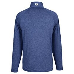 a blue long sleeved shirt