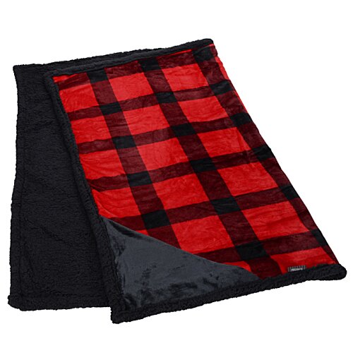 Additional Image 1 - a red and black plaid blanket