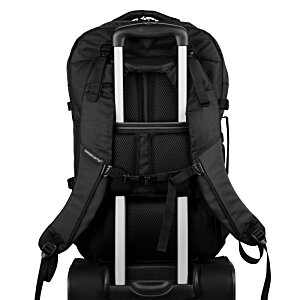 Additional Image 8 - a black backpack with silver metal poles