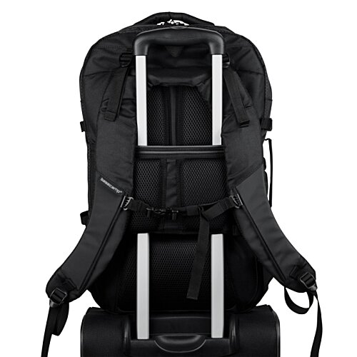 Additional Image 8 - a black backpack with silver metal poles