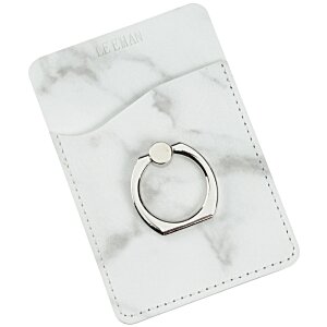 Additional Image 6 - a white marble and silver ring on a white surface
