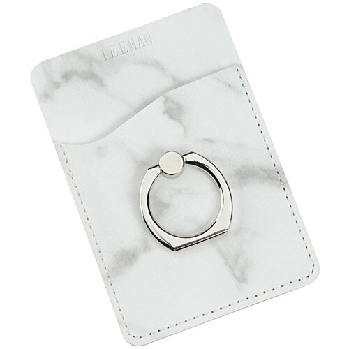 Additional Image 6 - a white marble and silver ring on a white surface