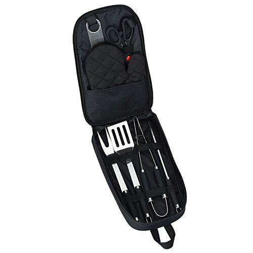 Additional Image 1 - a black flip phone with a red button