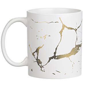 Additional Image 1 - a white mug with gold and black marble design