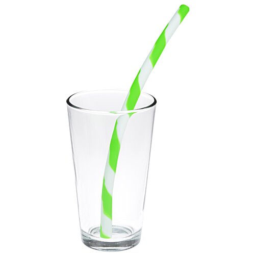 Additional Image 2 - a green and white straw in a glass