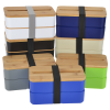 View Image 5 of 5 of Stackable Bento Lunch Set with Phone Stand Lid