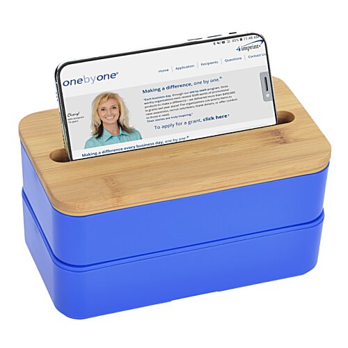 Additional Image 3 - a blue and wooden box with a card in it