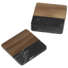 View Image 2 of 2 of Black Marble and Wood Coaster Set